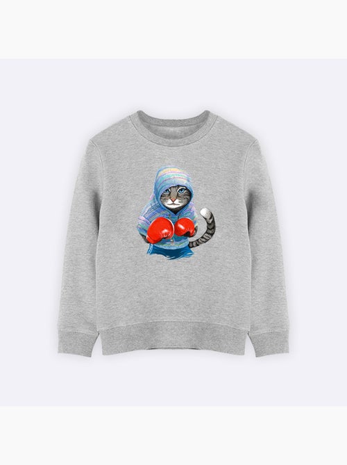 Sudadera infantil BOXING CAT GREY - Kiabi