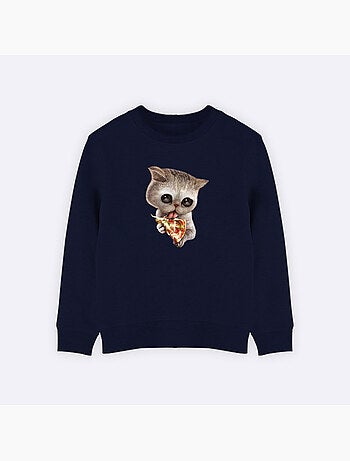Sudadera infantil CAT LOVES PIZZA