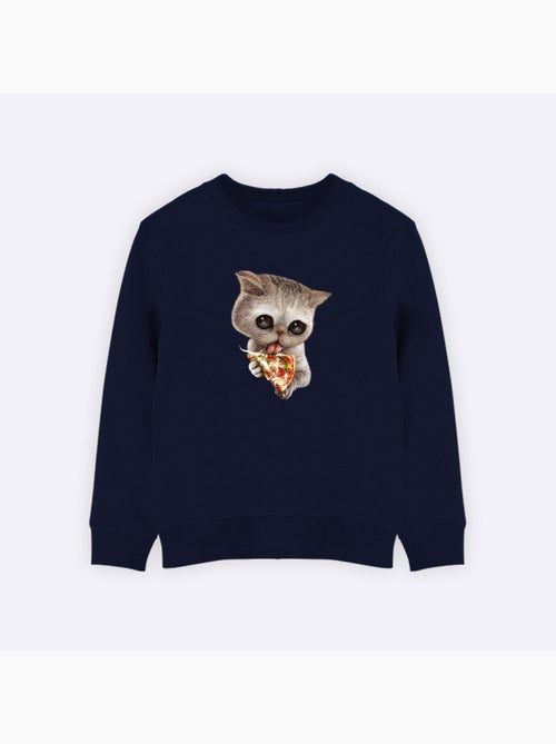Sudadera infantil CAT LOVES PIZZA - Kiabi