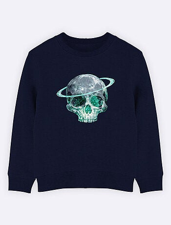 Sudadera infantil COSMIC SKULL GREEN