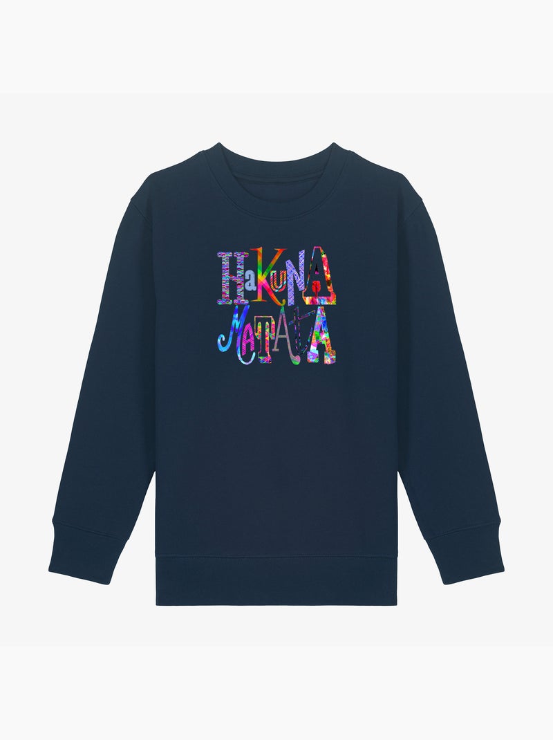 Sudadera infantil HAKUNA MATATA COLOR Azul marino - Kiabi