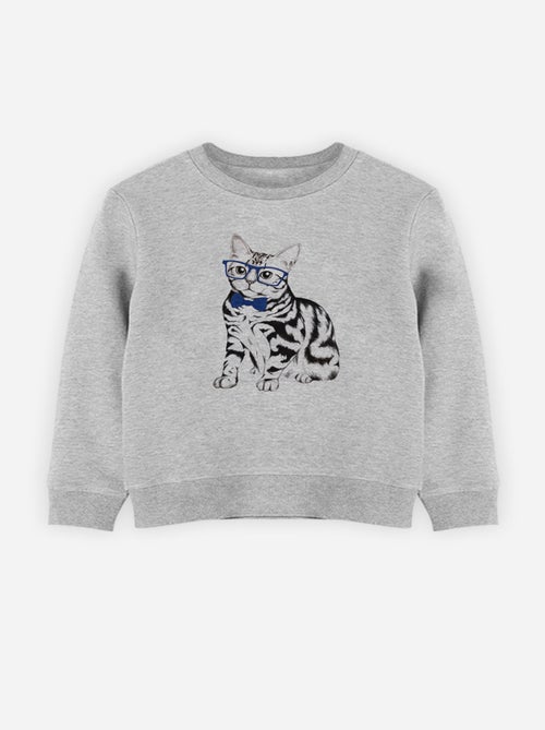 Sudadera infantil HIPSTER CAT - Kiabi
