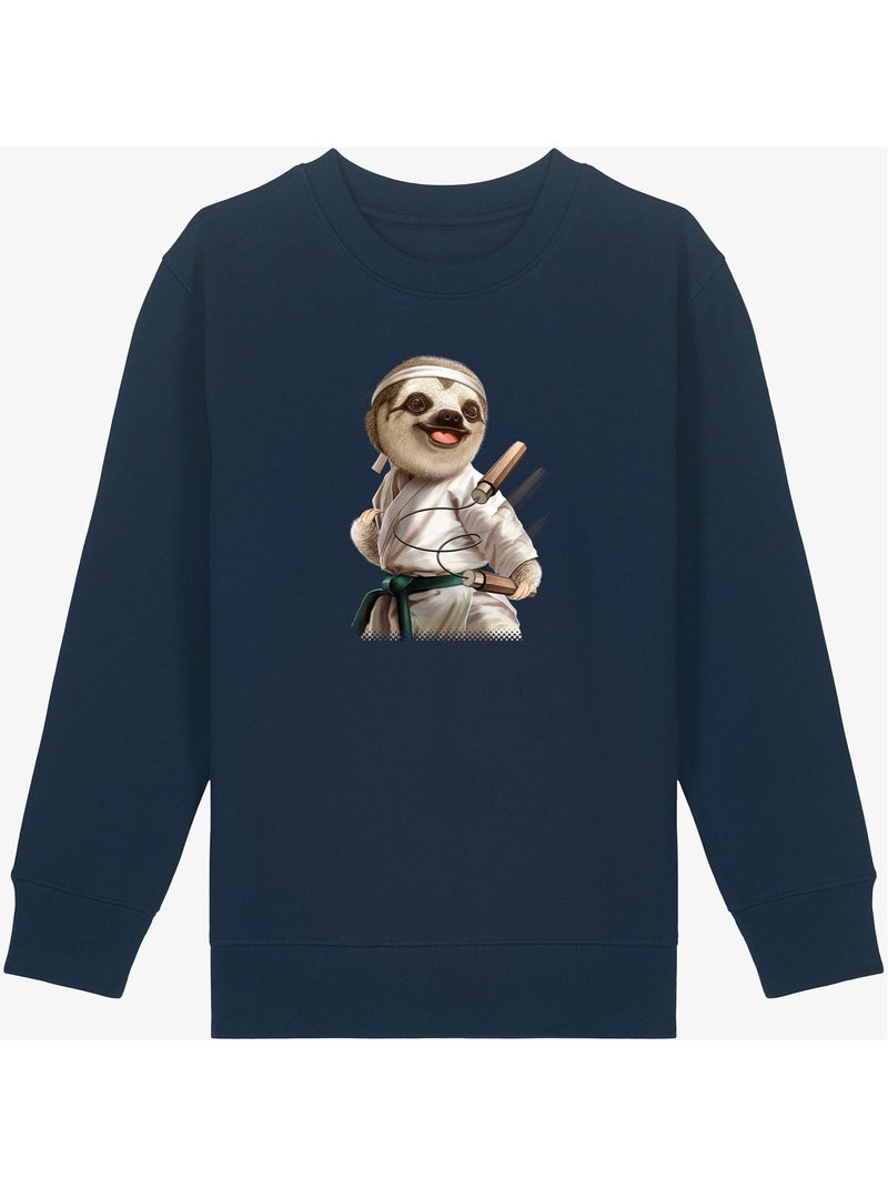 Sudadera infantil KARATE SLOTH Azul marino - Kiabi