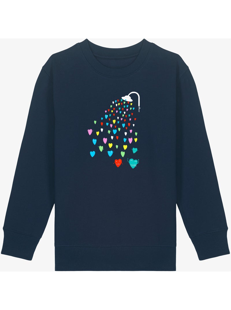 Sudadera infantil LOVE SHOWER Azul marino - Kiabi