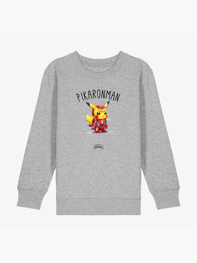 Sudadera infantil PIKARONMAN Gris jaspeado - Kiabi