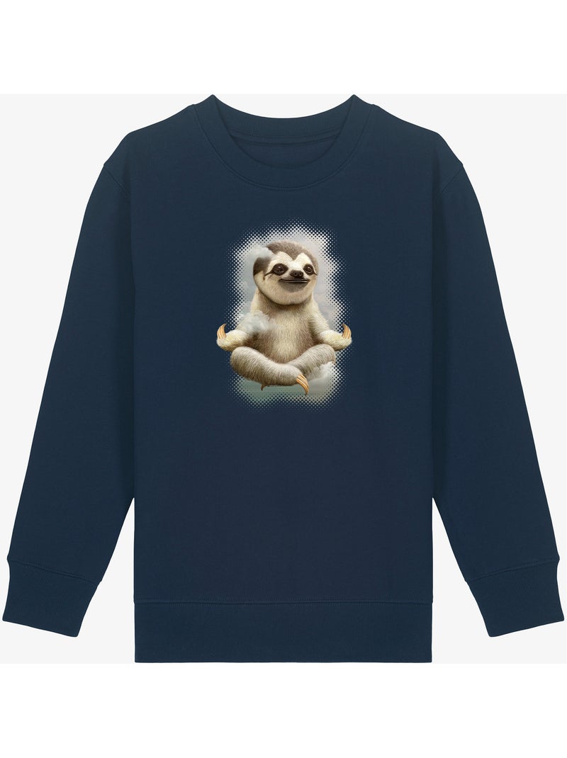 Sudadera infantil SLOTH MEDITATE Azul marino - Kiabi