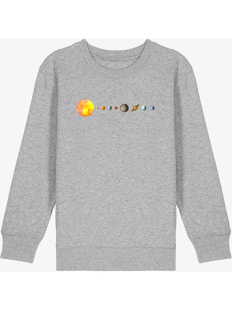 Sudadera infantil SOLAR SYSTEM Gris jaspeado - Kiabi