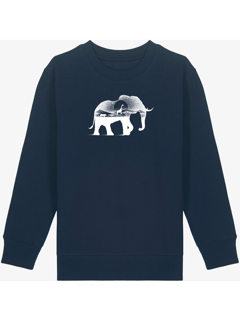Sudadera infantil WILD AFRICA Azul marino - Kiabi