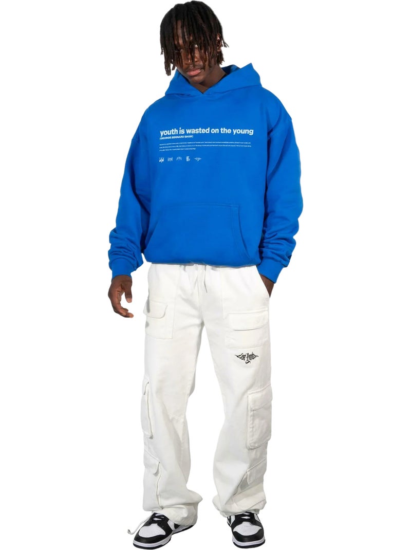 Sudadera influenced para hombre - lost youth Azul cobalto - Kiabi