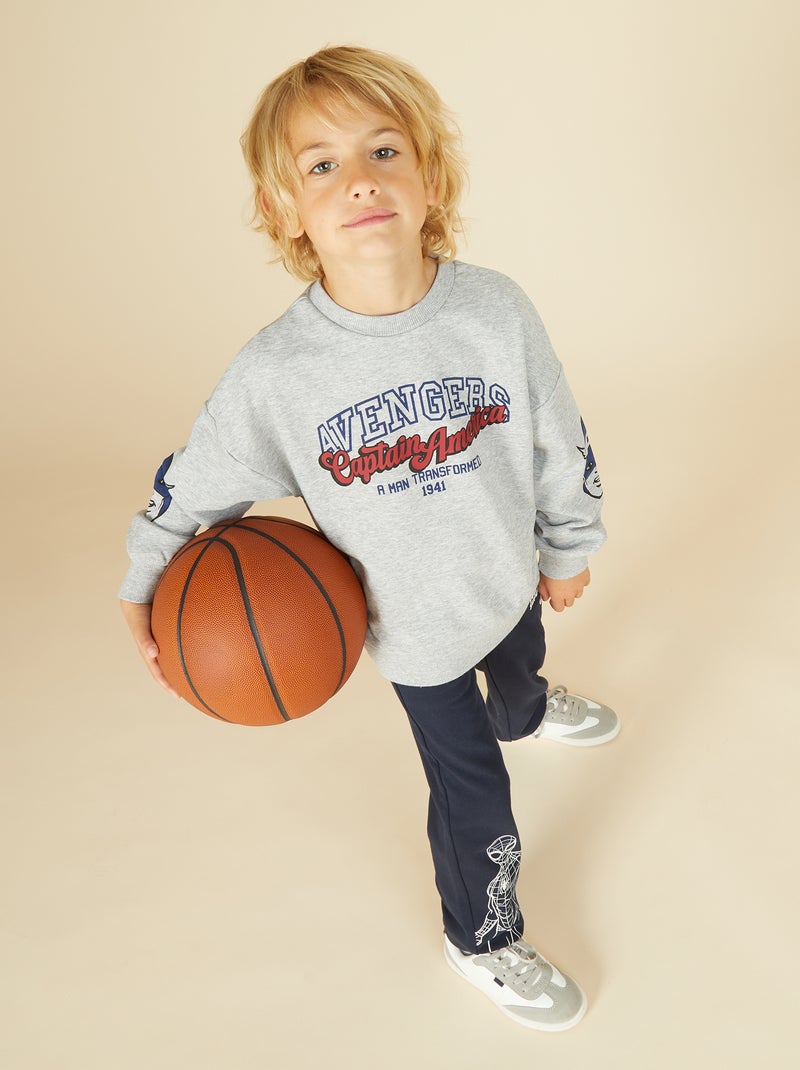 Sudadera jaspeada 'Capitán América' Beige - Kiabi