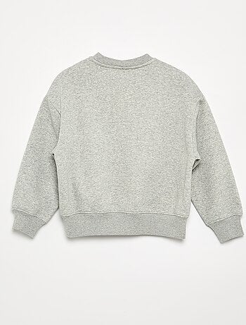 Sudadera jaspeada con detalles de perlas