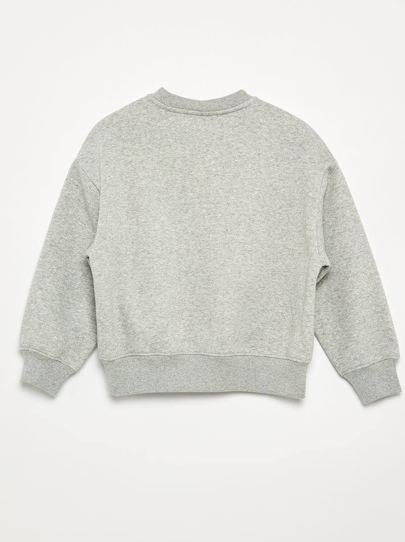 Sudadera jaspeada con detalles de perlas Gris - Kiabi