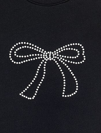 Sudadera jaspeada con detalles de perlas