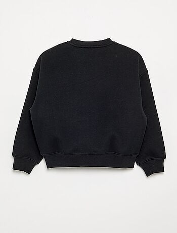 Sudadera jaspeada con detalles de perlas