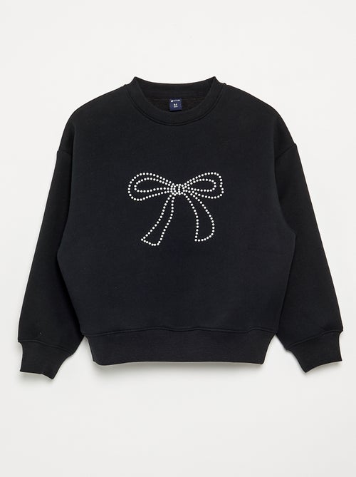 Sudadera jaspeada con detalles de perlas - Kiabi