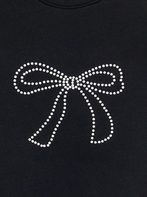 Sudadera jaspeada con detalles de perlas - Kiabi