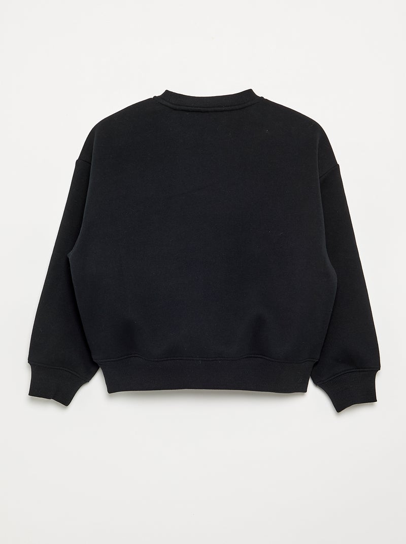 Sudadera jaspeada con detalles de perlas Negro - Kiabi
