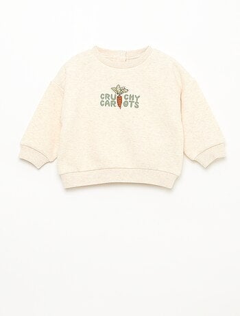 Sudadera jaspeada interior de terciopelo suave