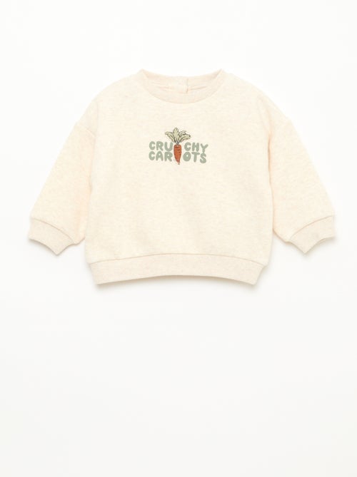 Sudadera jaspeada con interior de terciopelo suave - Kiabi