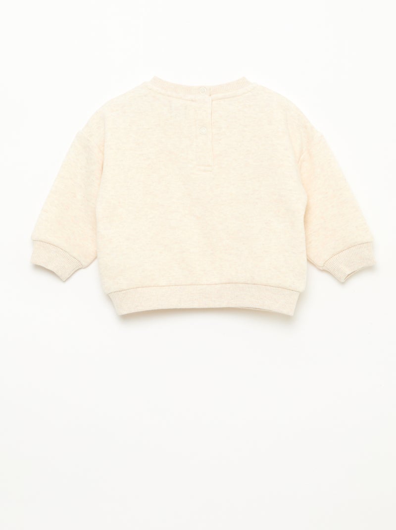 Sudadera jaspeada con interior de terciopelo suave Beige - Kiabi