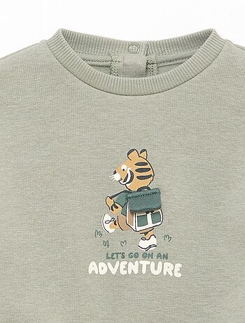 Sudadera jaspeada interior de terciopelo suave