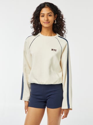 Sudadera jaspeada de estilo deportivo