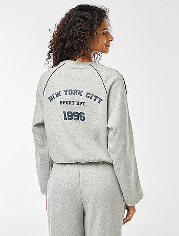 Sudadera jaspeada de estilo deportivo