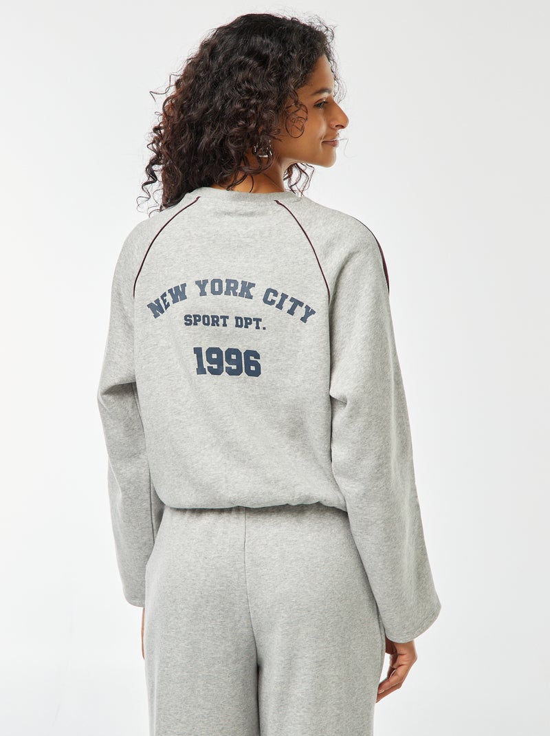 Sudadera jaspeada de estilo deportivo Gris - Kiabi