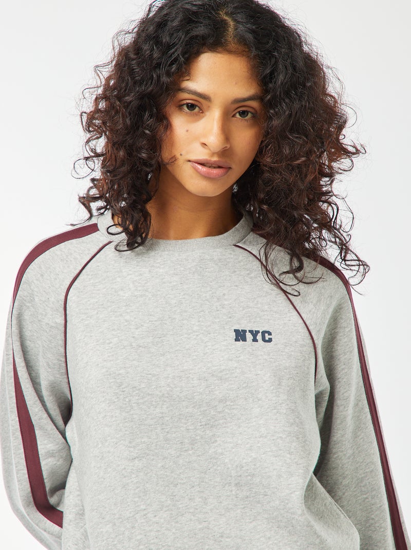 Sudadera jaspeada de estilo deportivo Gris - Kiabi