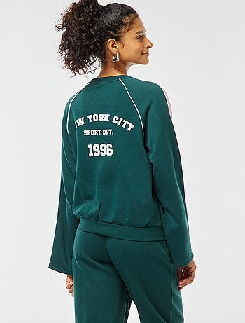 Sudadera jaspeada de estilo deportivo