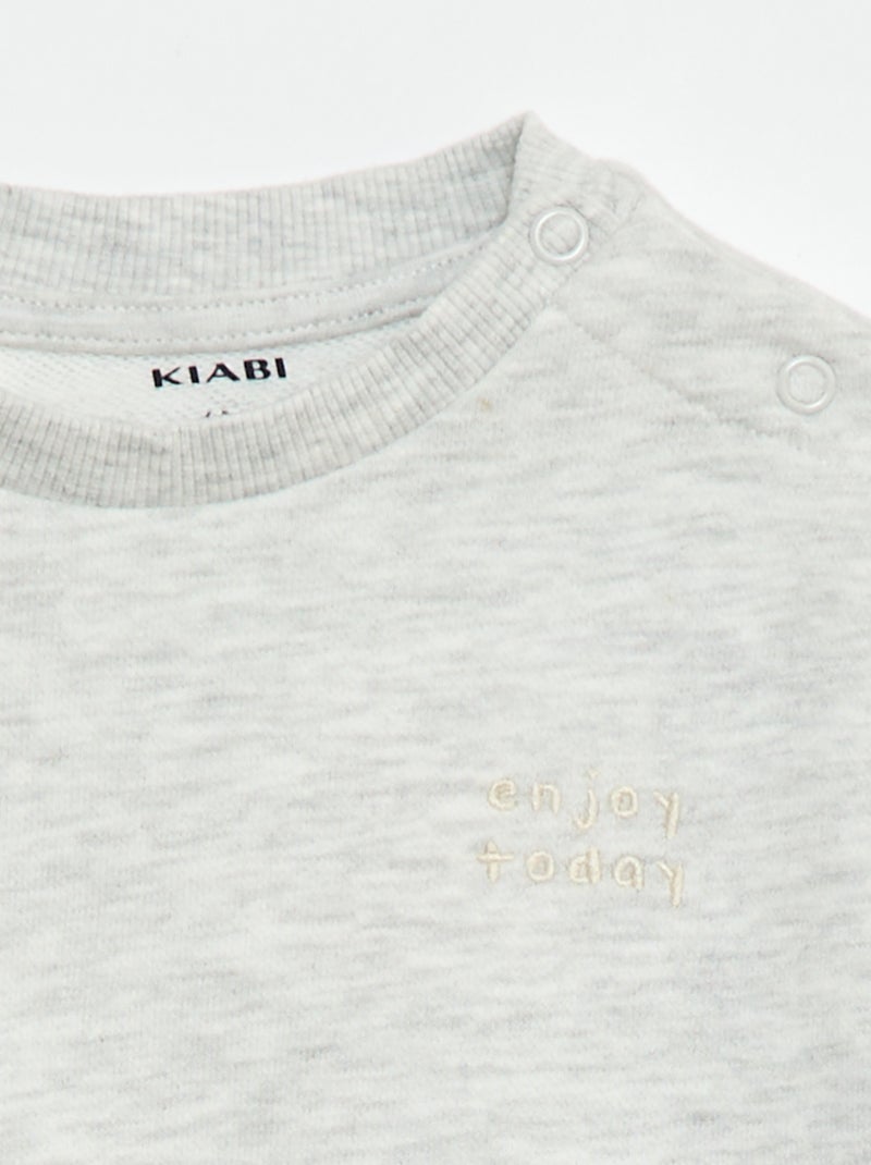Sudadera jaspeada en felpa Gris - Kiabi
