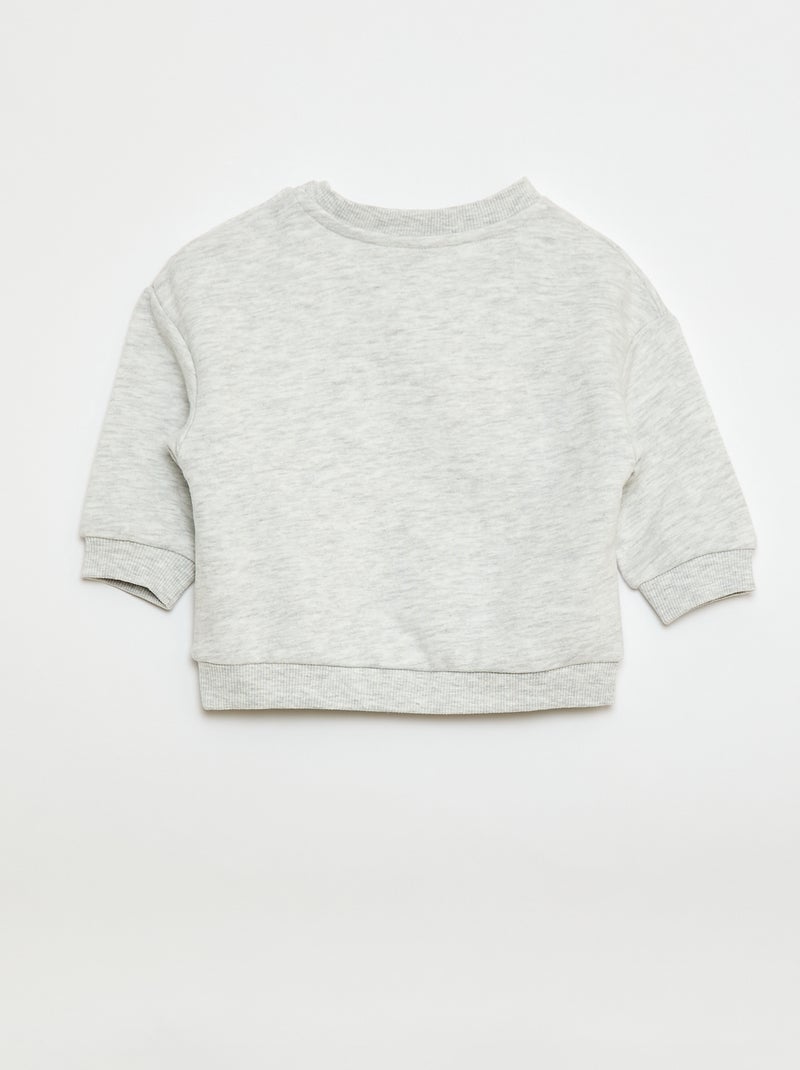 Sudadera jaspeada en felpa Gris - Kiabi