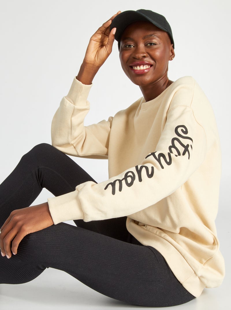 Sudadera larga de chándal BEIGE - Kiabi