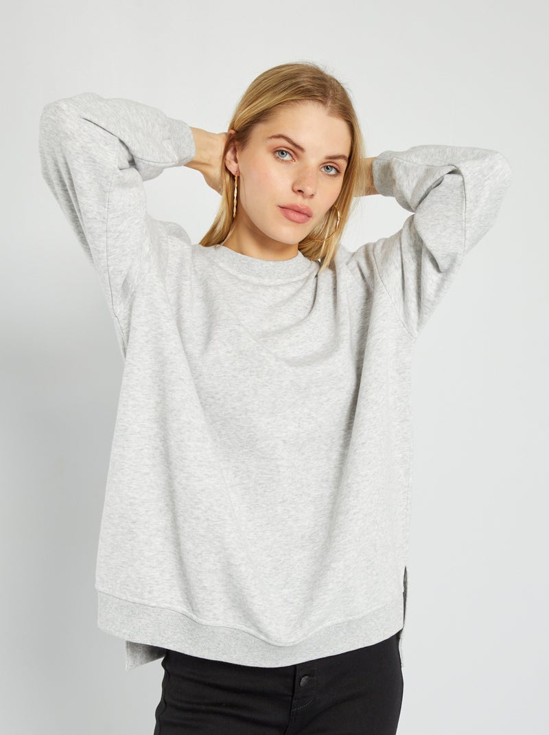 Sudadera larga de chándal GRIS - Kiabi