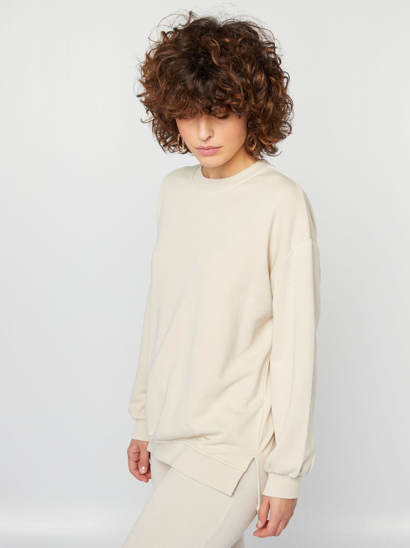 Sudadera larga de chándal ligera GRIS - Kiabi