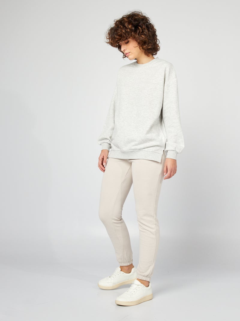 Sudadera larga de chándal ligera GRIS - Kiabi