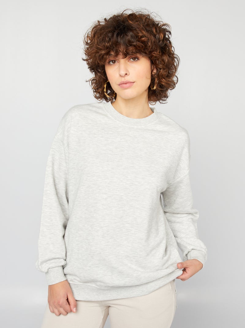 Sudadera larga de chándal ligera GRIS - Kiabi