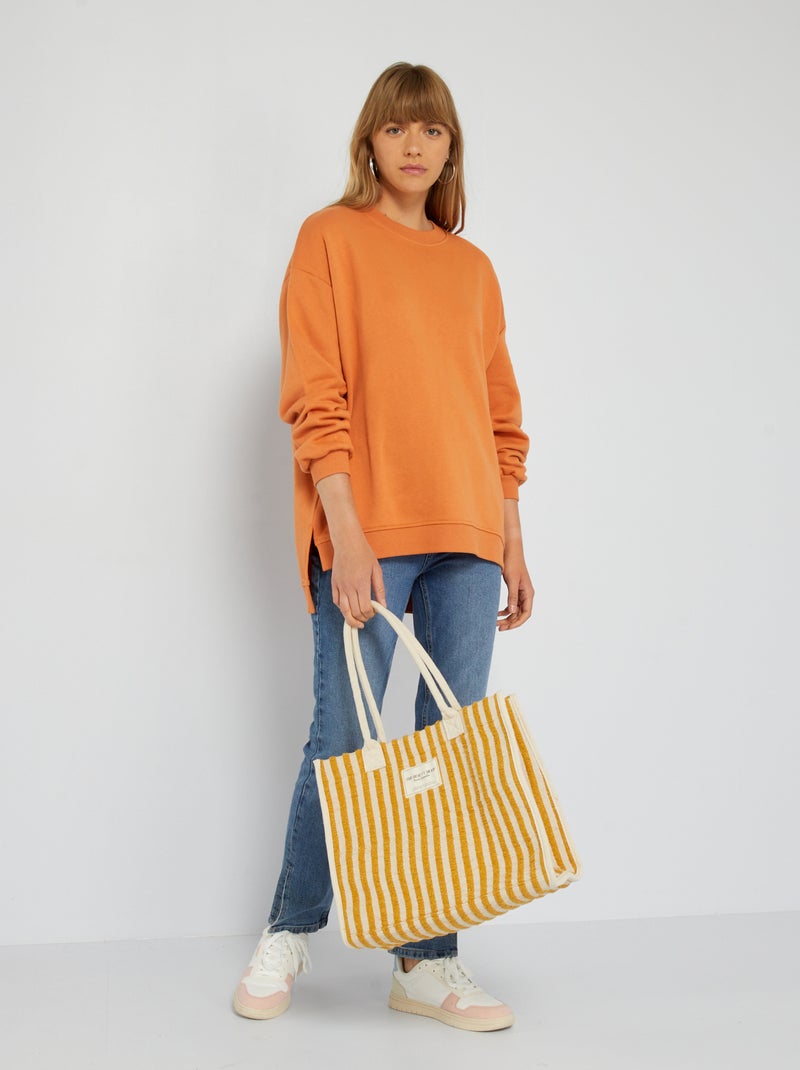 Sudadera larga de chándal NARANJA - Kiabi