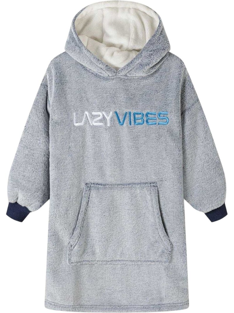 Sudadera lazy vibes diseño bordada de polar niños - minoti Azul - Kiabi