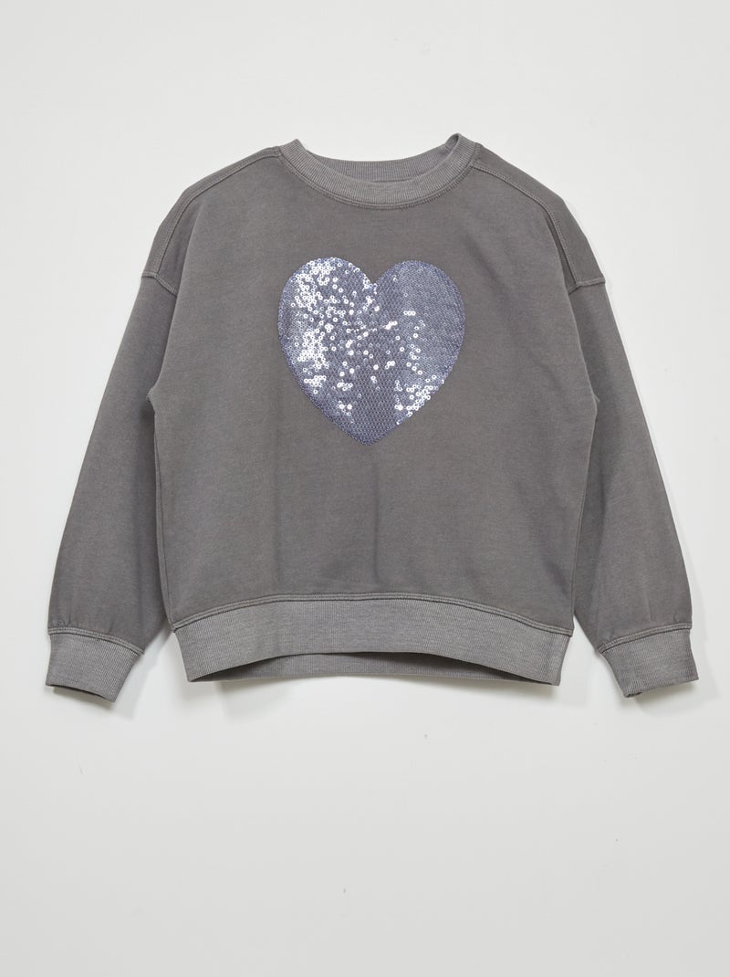 Sudadera ligera de chándal con estampado GRIS - Kiabi