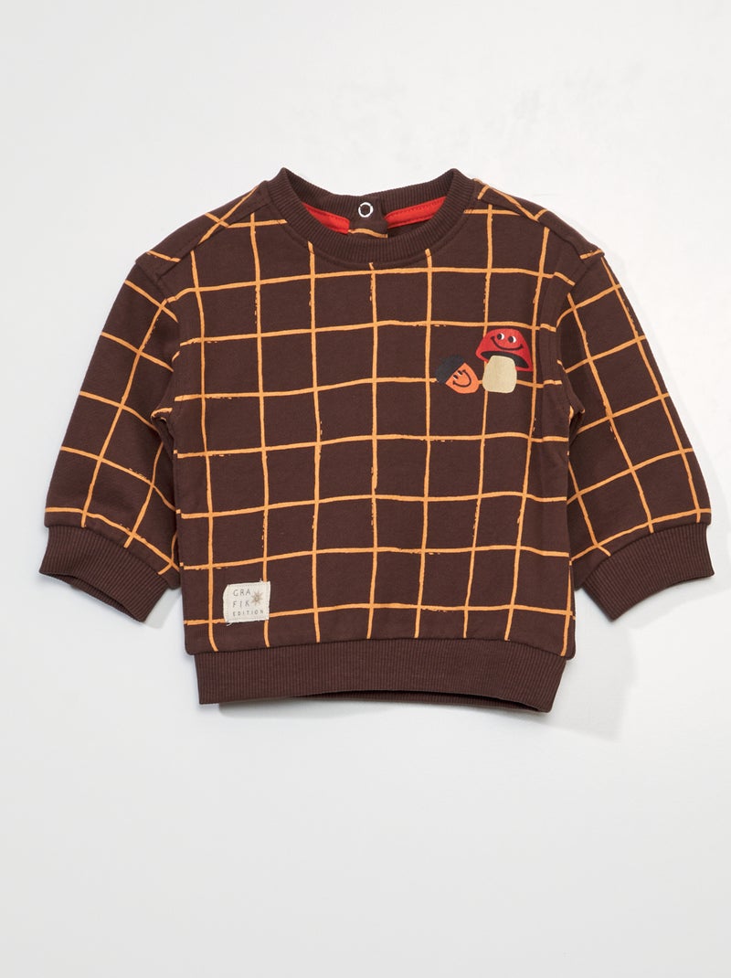 Sudadera ligera de chándal con estampado MARRON - Kiabi