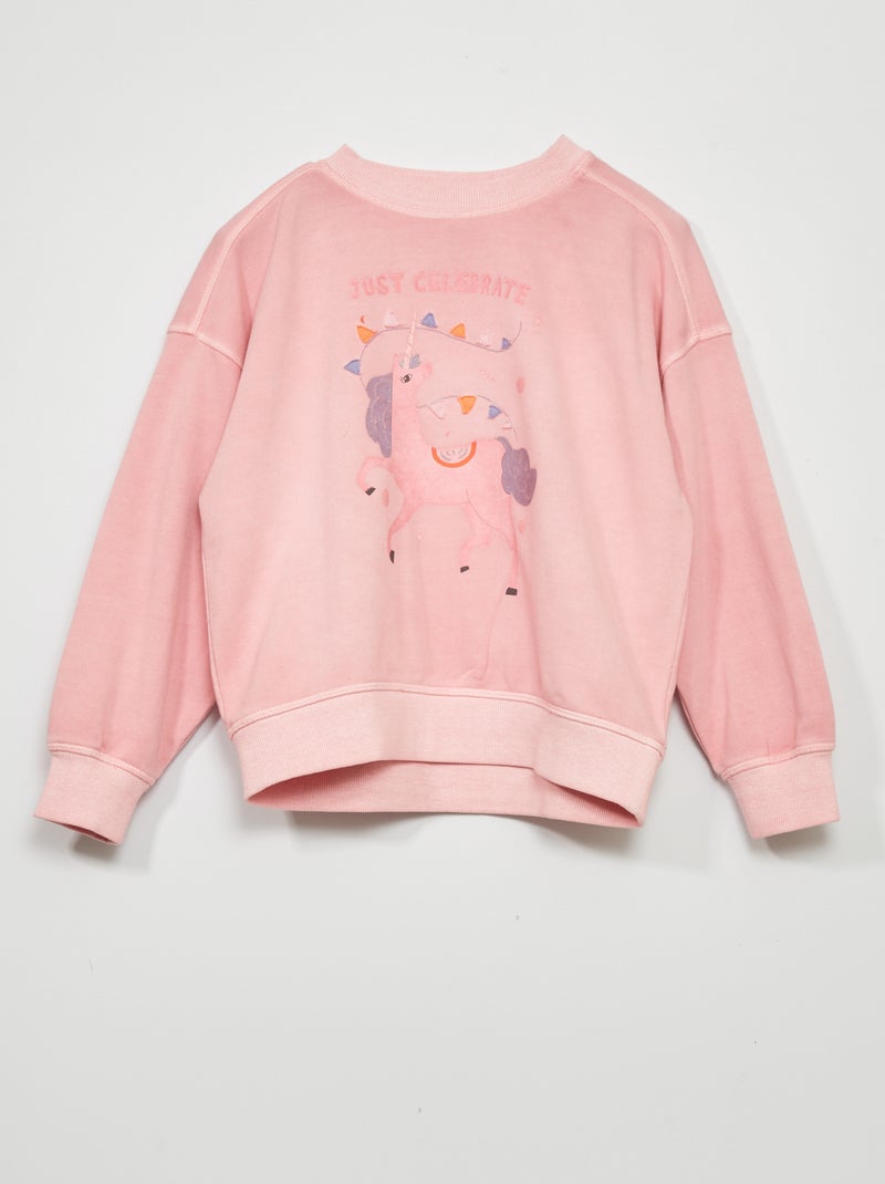 Sudadera ligera de chándal con estampado ROSA - Kiabi