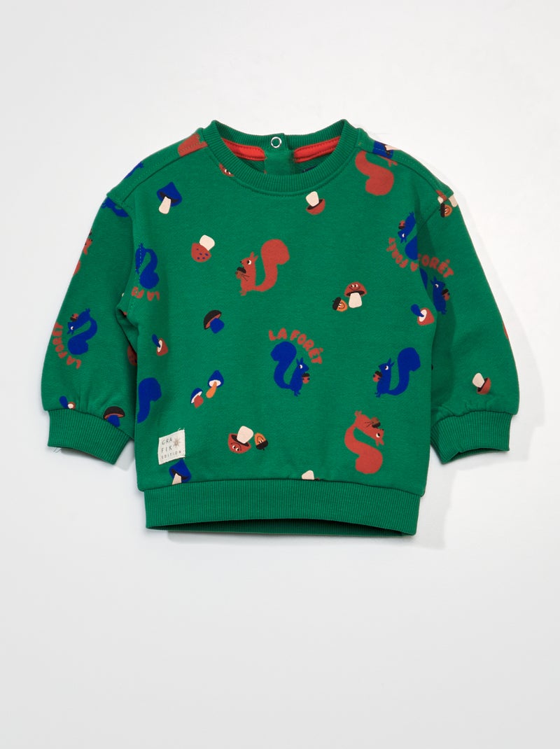 Sudadera ligera de chándal con estampado VERDE - Kiabi