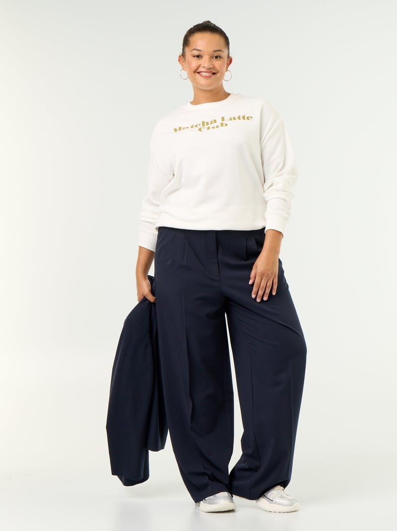 Sudadera ligera de felpa estampada Blanco - Kiabi