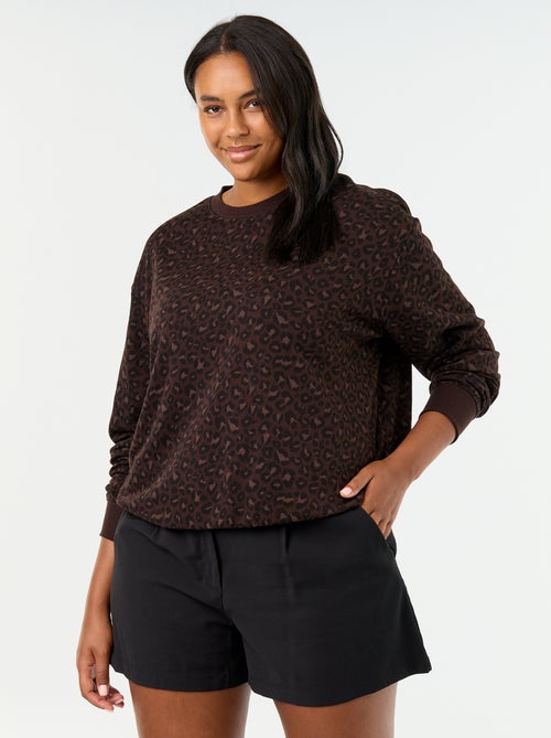 Sudadera ligera de felpa estampada - Kiabi