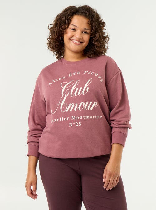 Sudadera ligera de felpa estampada - Kiabi
