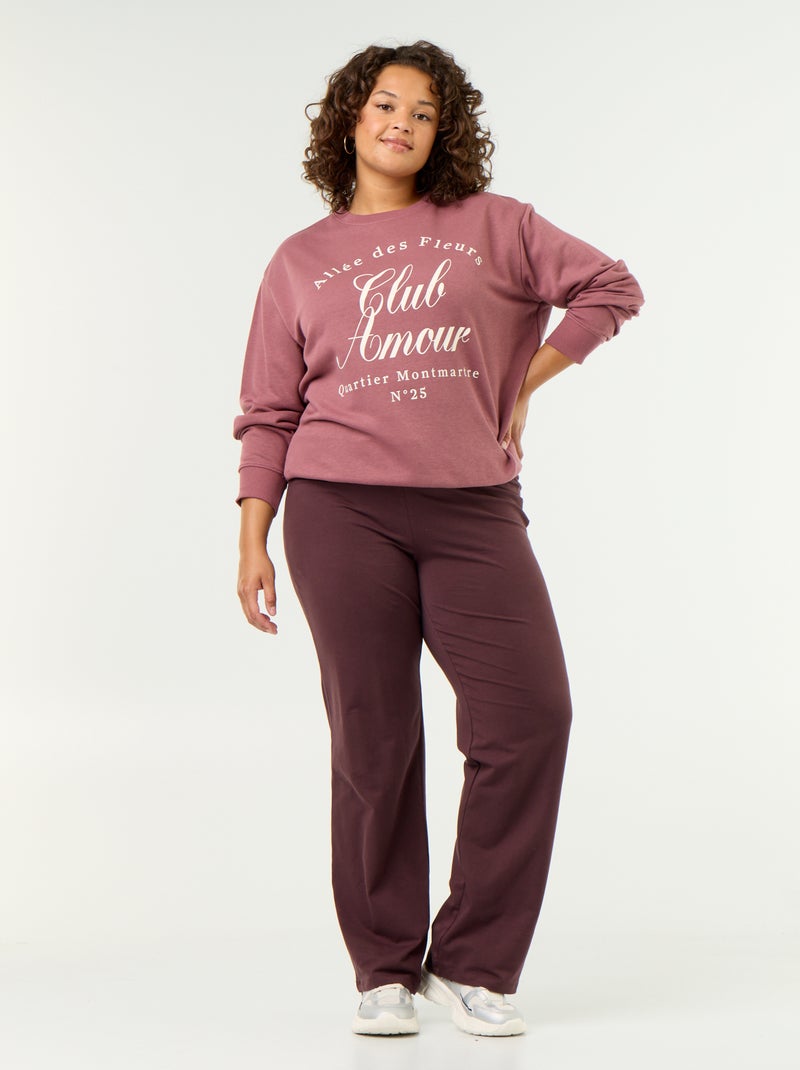 Sudadera ligera de felpa estampada Rosa - Kiabi