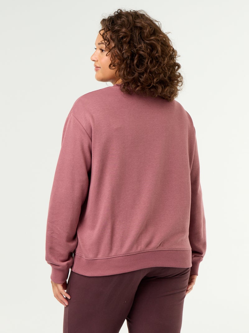 Sudadera ligera de felpa estampada Rosa - Kiabi