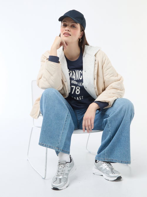 Sudadera ligera en felpa con inscripción - Kiabi