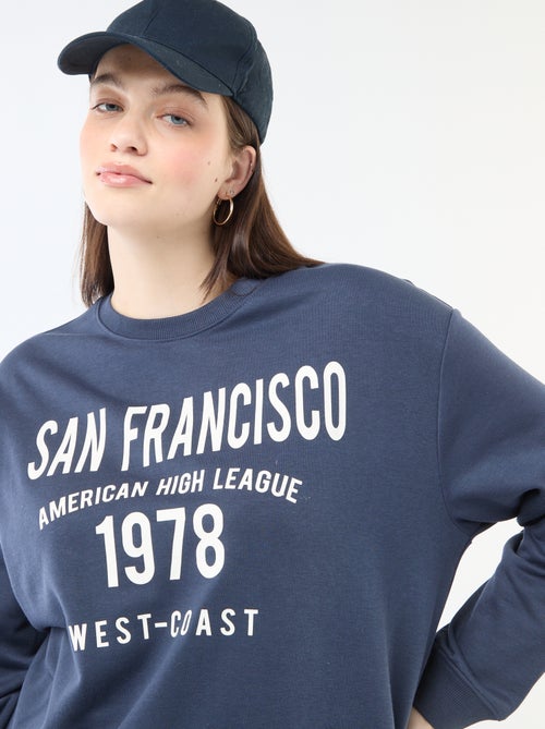 Sudadera ligera en felpa con inscripción - Kiabi